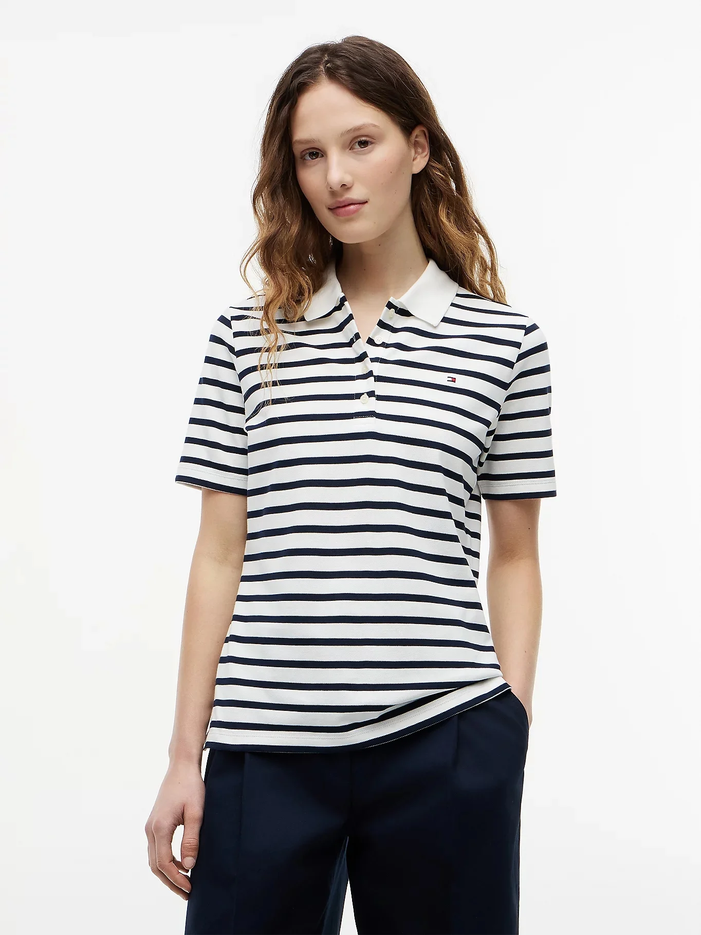 TOMMY HILFIGER Áo Polo Nữ Tay Ngắn 1985 Reg Pique Polo Ss