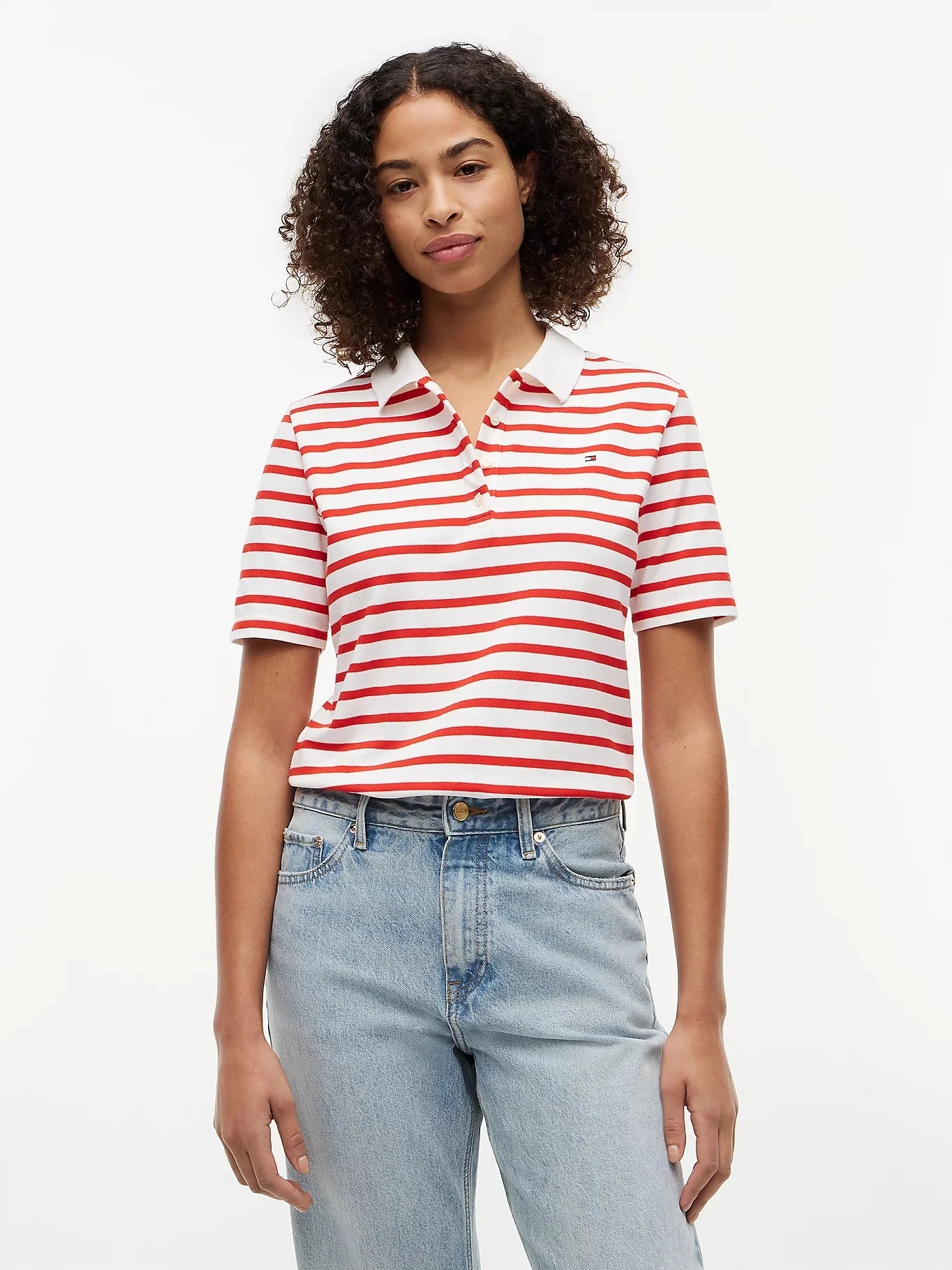 TOMMY HILFIGER Áo Polo Nữ Tay Ngắn 1985 Reg Pique Polo Ss