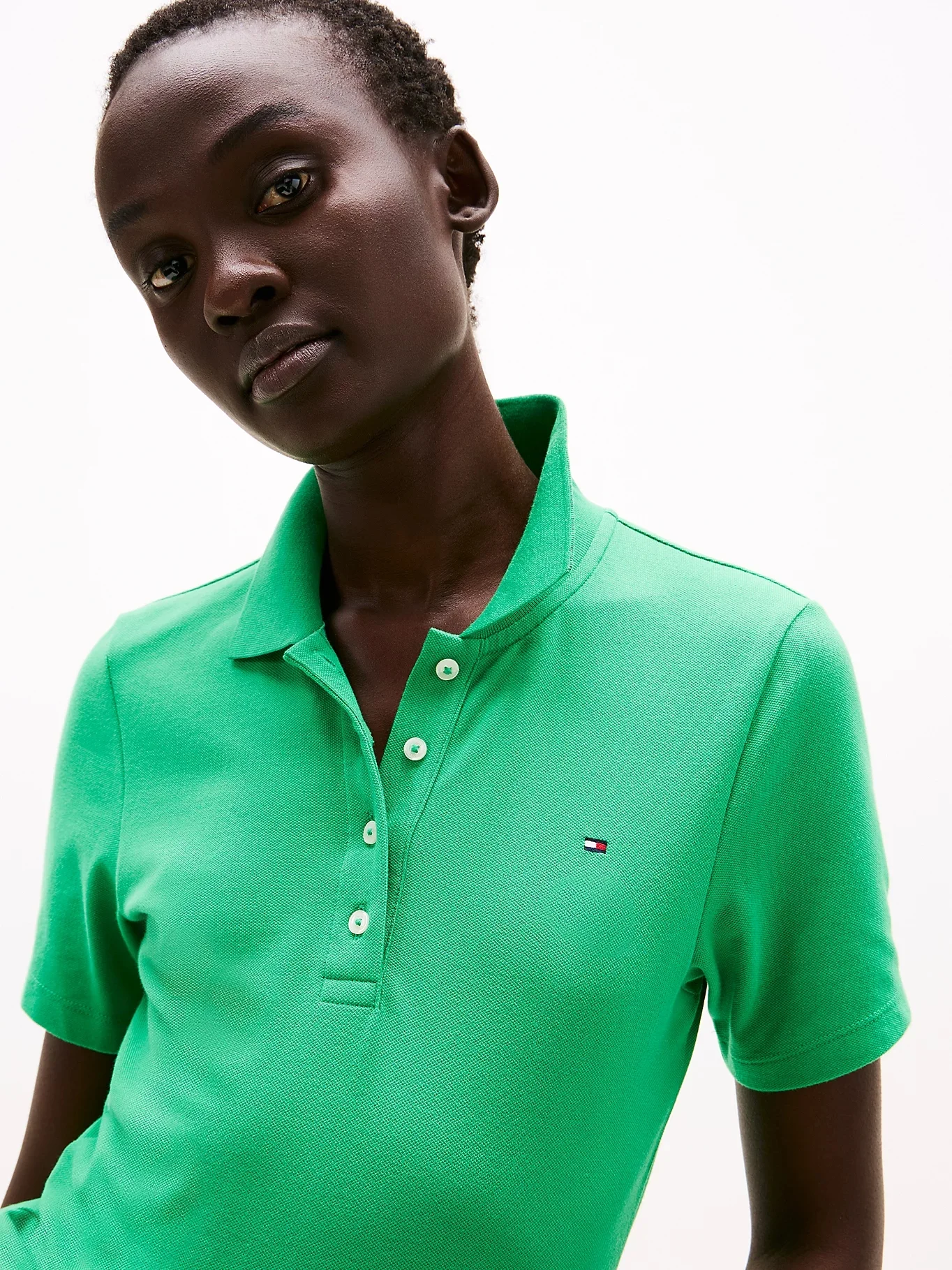 TOMMY HILFIGER Áo Polo Nữ Tay Ngắn 1985 Slim Pique Polo Ss