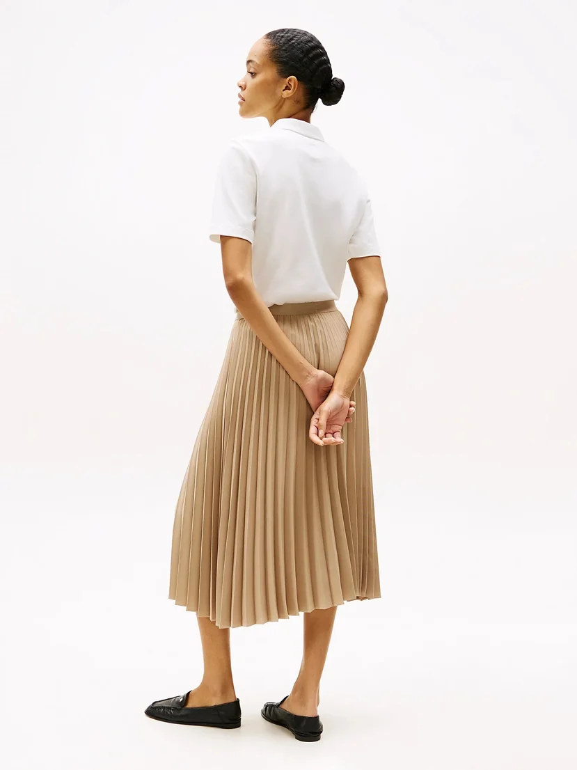 TOMMY HILFIGER Chân Váy Nữ Fluid Plted Pull On Midi Skirt