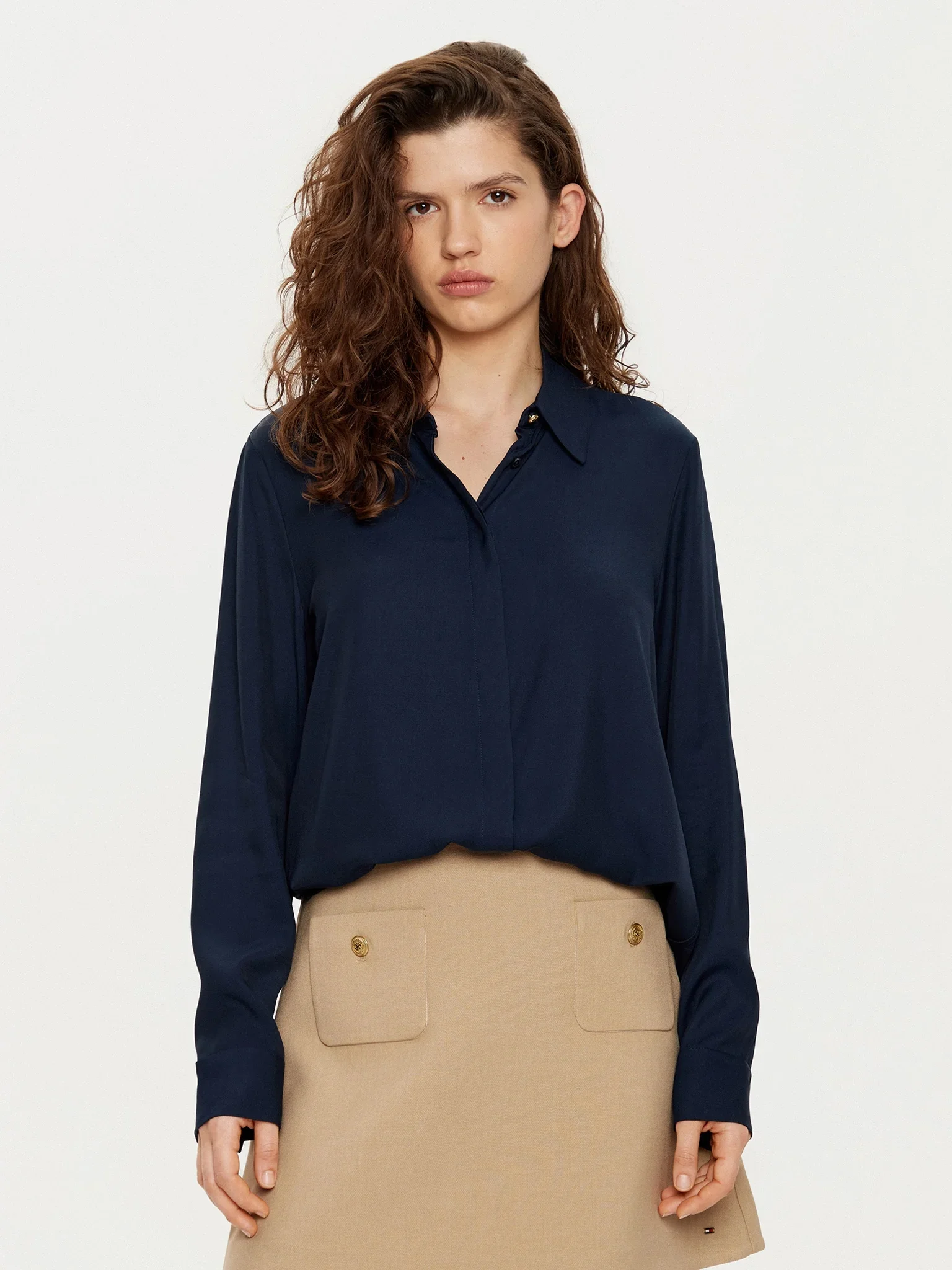 TOMMY HILFIGER Áo Sơ Mi Nữ Tay Dài Soft Vis Relaxed LS Shirt