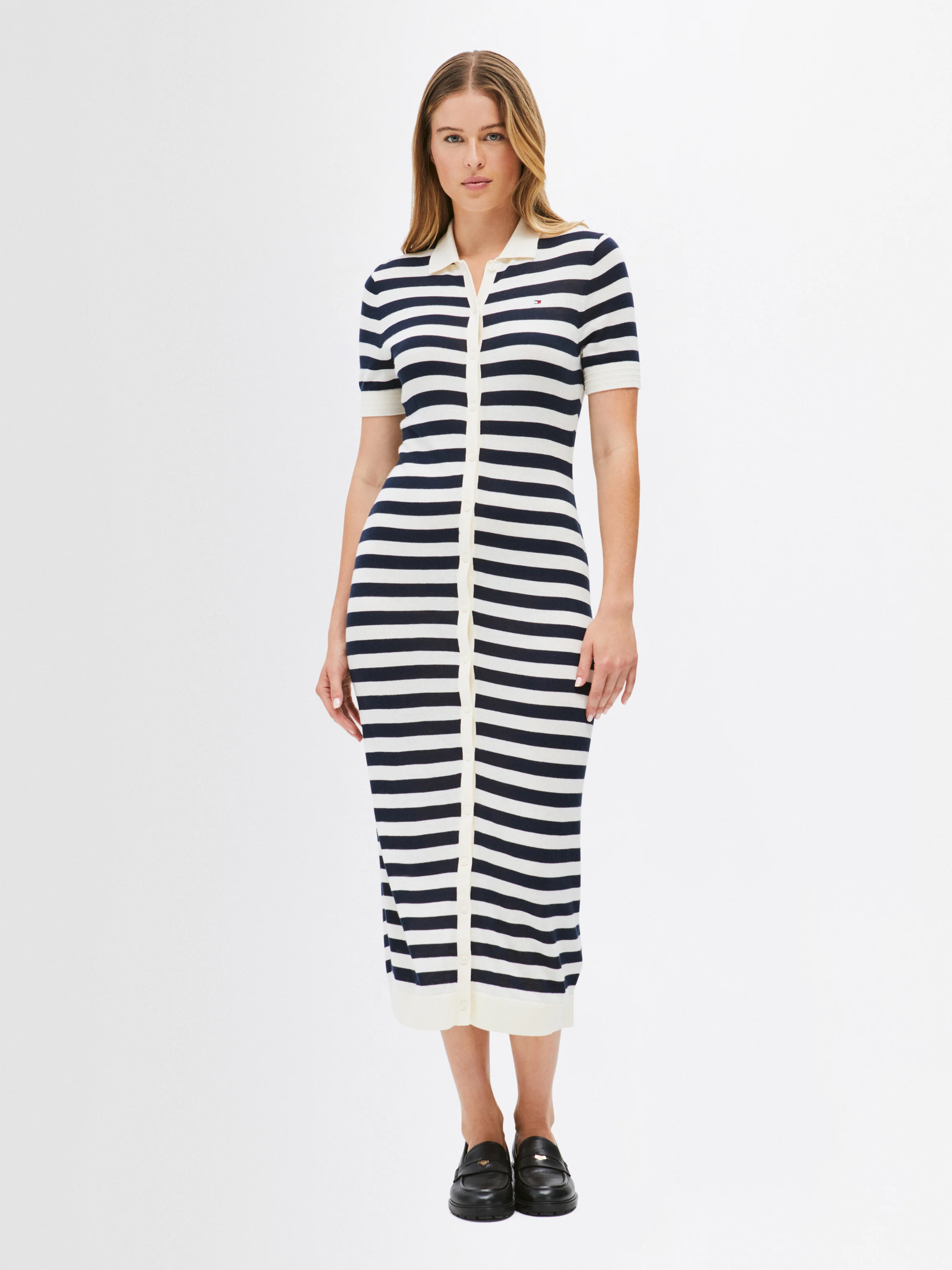 TOMMY HILFIGER Đầm Nữ Co Lyocl Vis SS Polo Swt Dress