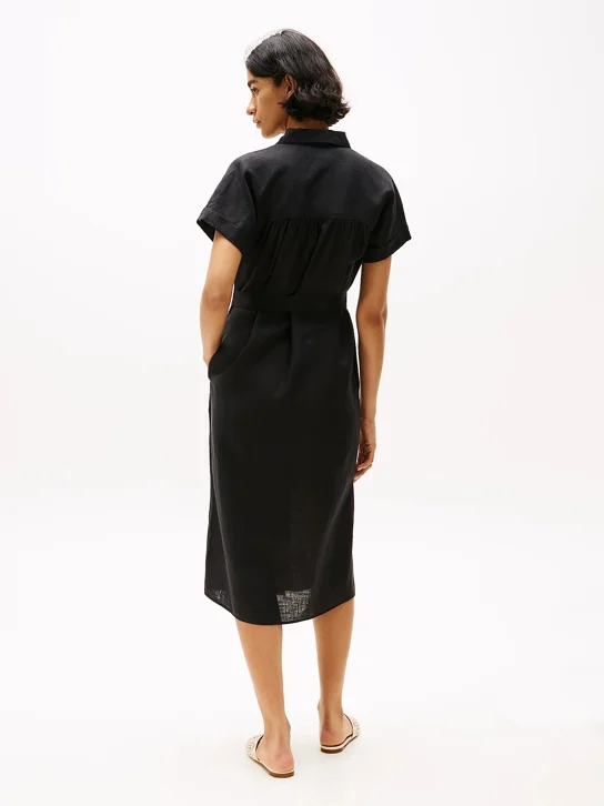 TOMMY HILFIGER Đầm Nữ Ess Linen S/S Midi Shirt Dress