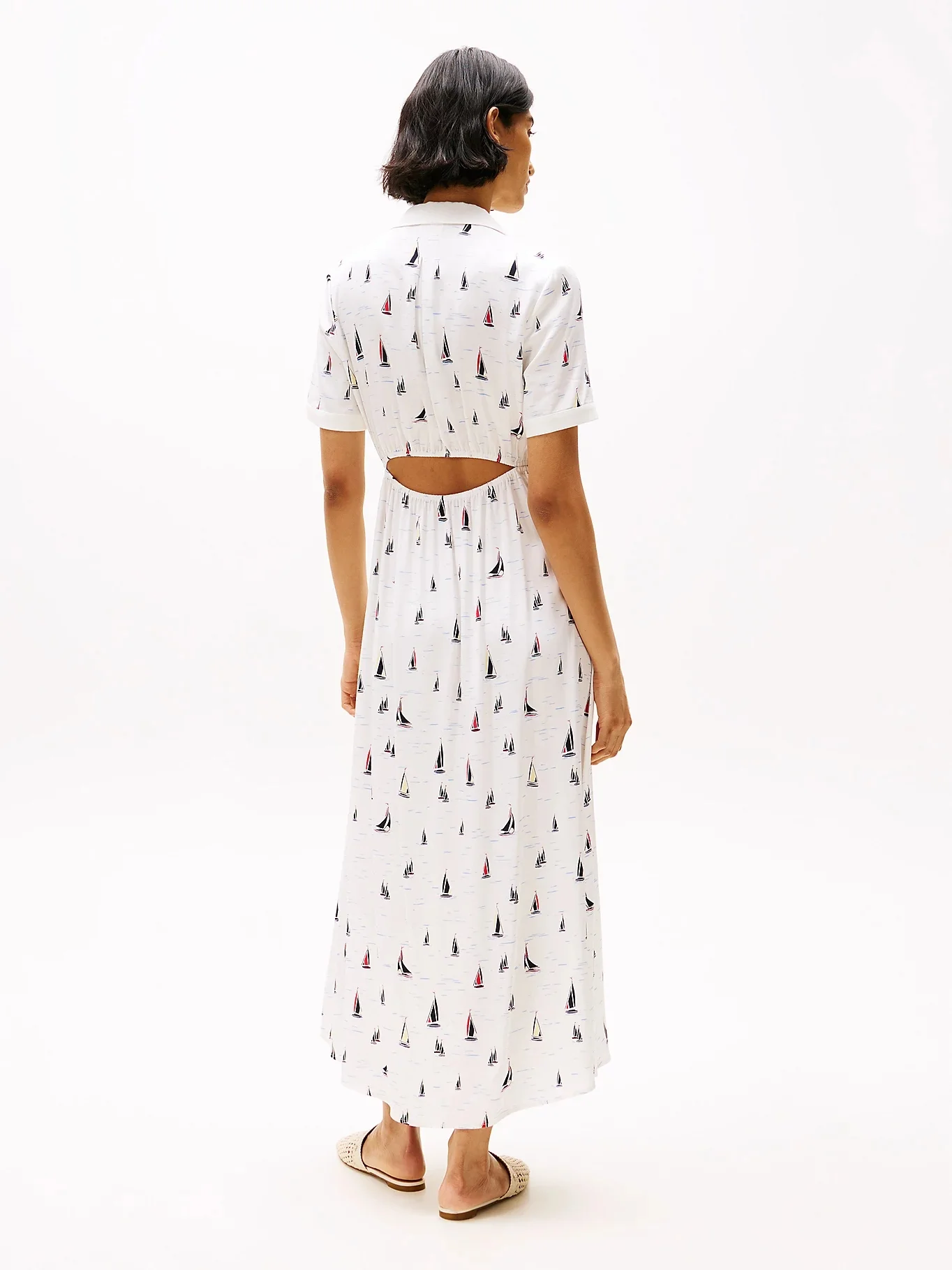 TOMMY HILFIGER Đầm Nữ Fluid Vis Boat S/S Shirt Dress