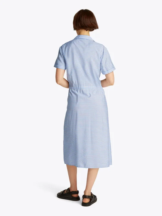 TOMMY HILFIGER Đầm Nữ Crinkle Vis Mix S/S Shirt Dress
