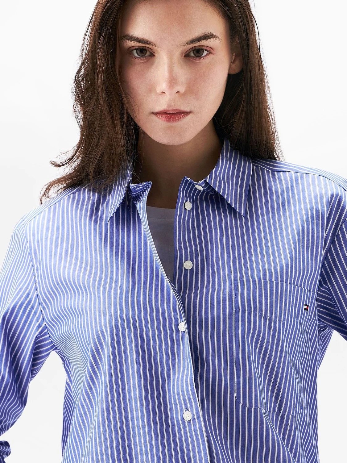 TOMMY HILFIGER Áo Sơ Mi Nữ Tay Dài IM AF Ess Poplin Easy Fit Shir