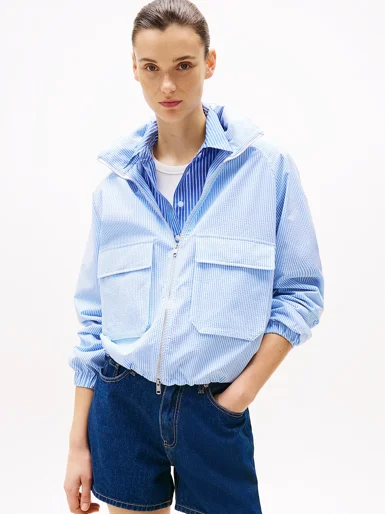 TOMMY HILFIGER Áo Khoác Nữ Tay Dài Seer Sucker Windbreaker