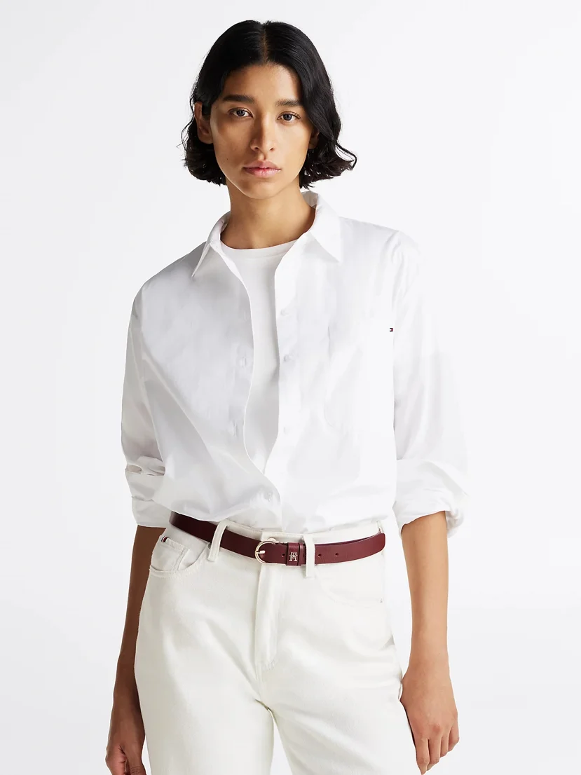 TOMMY HILFIGER Áo Sơ Mi Nữ Tay Dài Ess Poplin Easy Fit Shirt