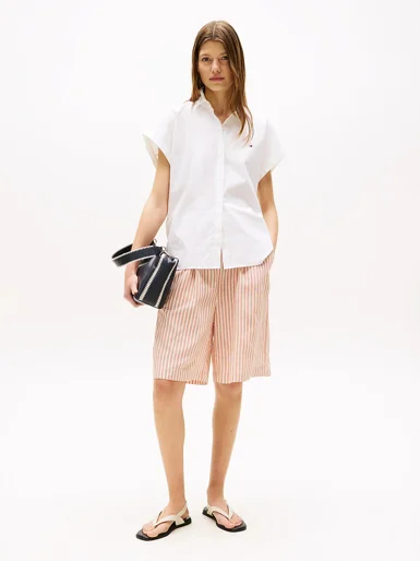 TOMMY HILFIGER Áo Sơ Mi Nữ Tay Ngắn Poplin Sleeveless Relaxed Shirt