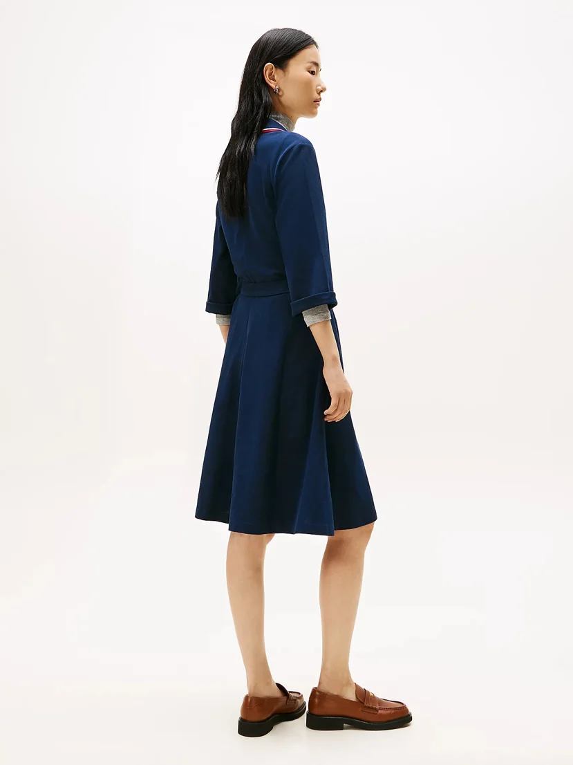 TOMMY HILFIGER Đầm Nữ RWB Buttoned SS Polo Drs 3/4