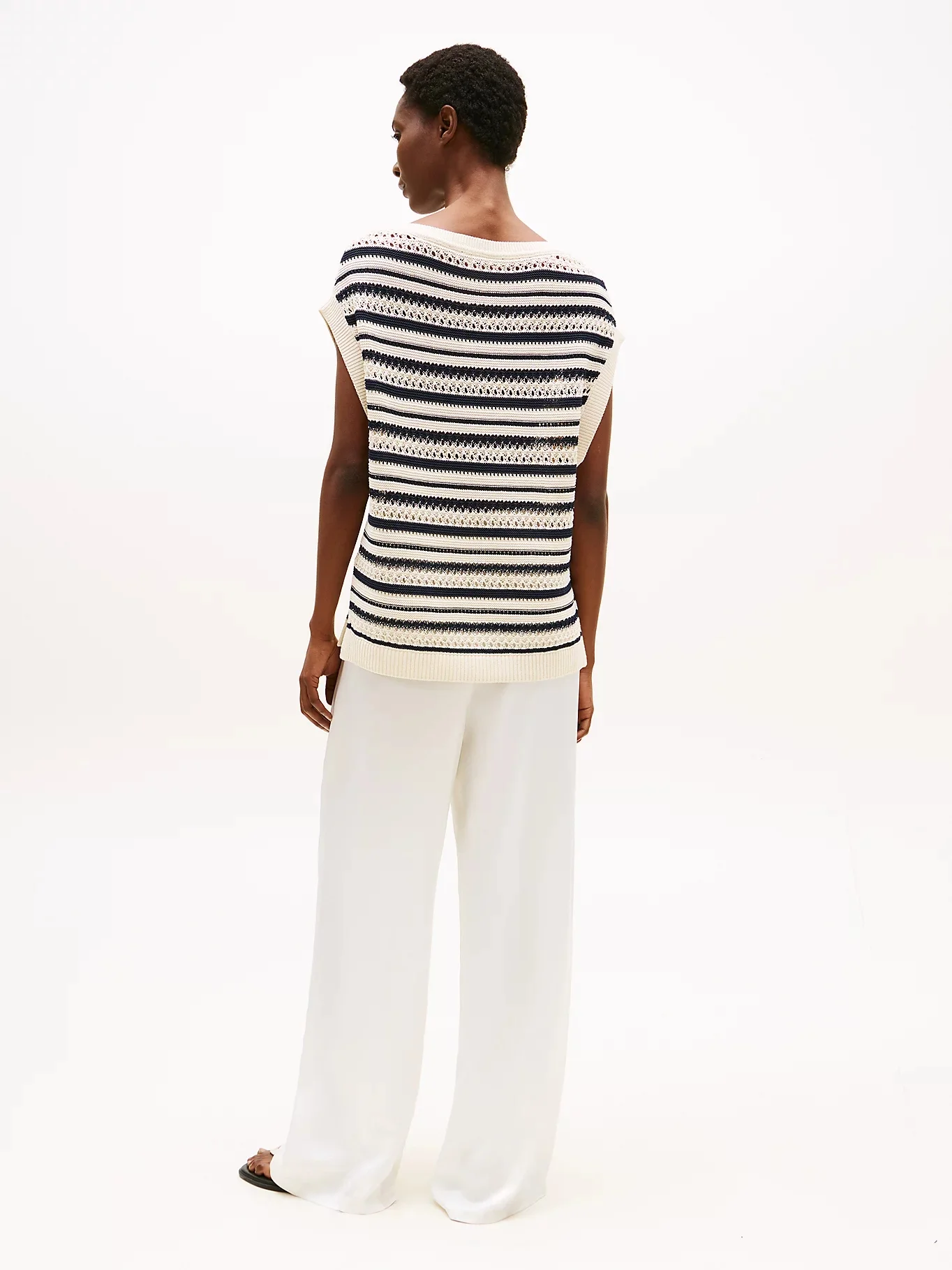 TOMMY HILFIGER Áo Sweater Nữ Không Tay Crochet Open-Nk SL Swt