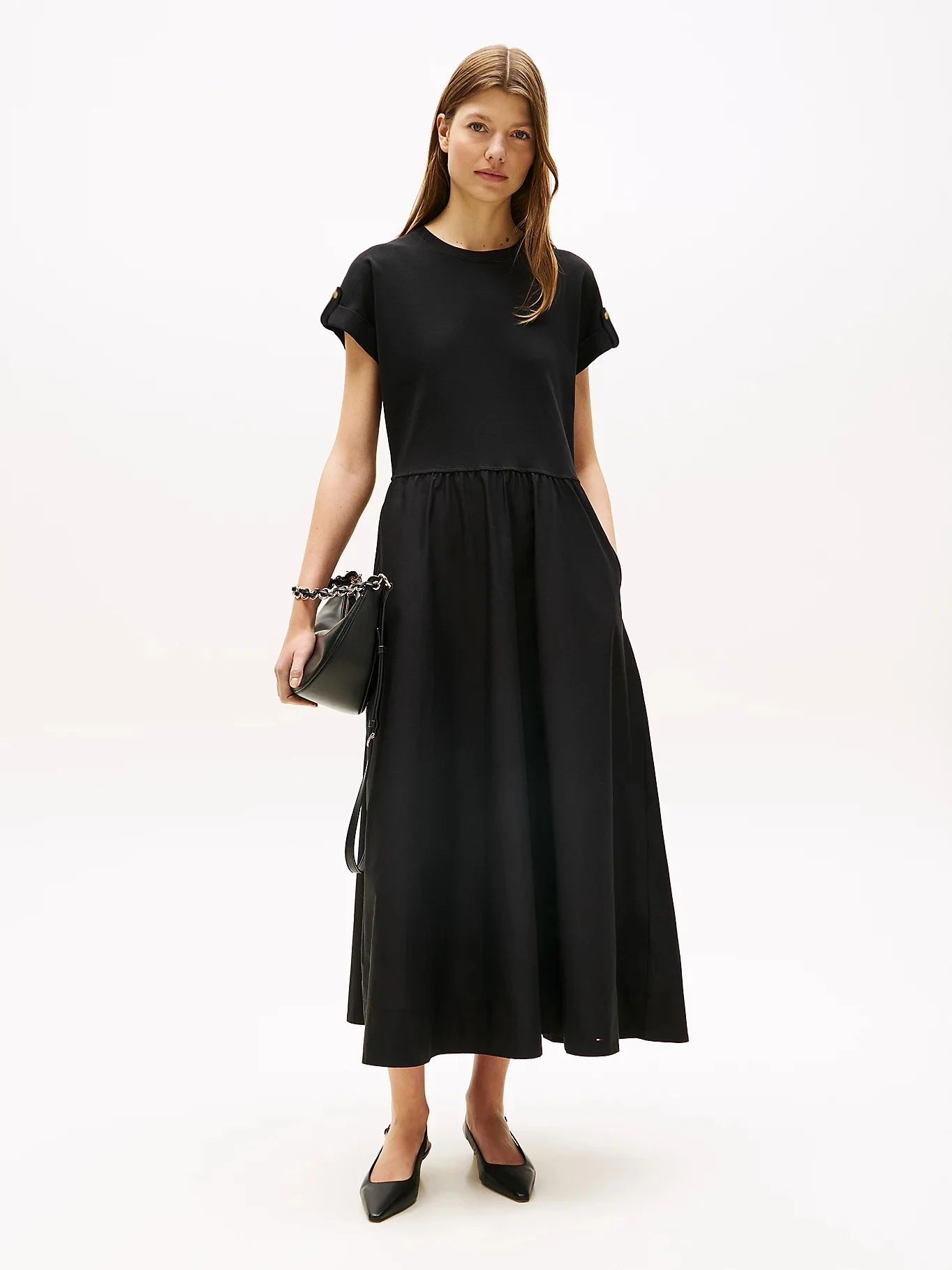 TOMMY HILFIGER Đầm Nữ Modern Cody Midi Mix F&F Dress