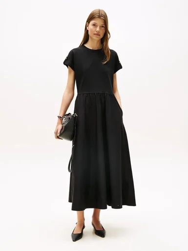 TOMMY HILFIGER Đầm Nữ Modern Cody Midi Mix F&F Dress