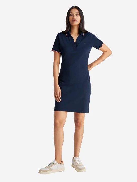 TOMMY HILFIGER Đầm Nữ RWB Tip Open SS Polo Knee Drss