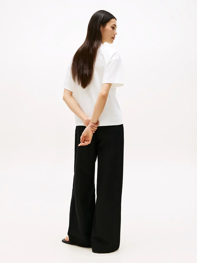 TOMMY HILFIGER Áo Thun Nữ Tay Ngắn IM Stamp Rlx Mock-Nk SS Tee