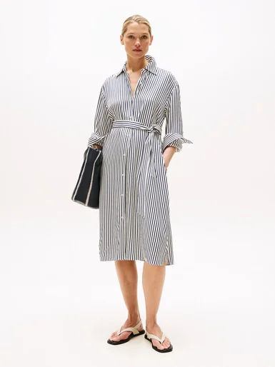 TOMMY HILFIGER Đầm Nữ IM AF Vis Twill Midi Shirt Dress