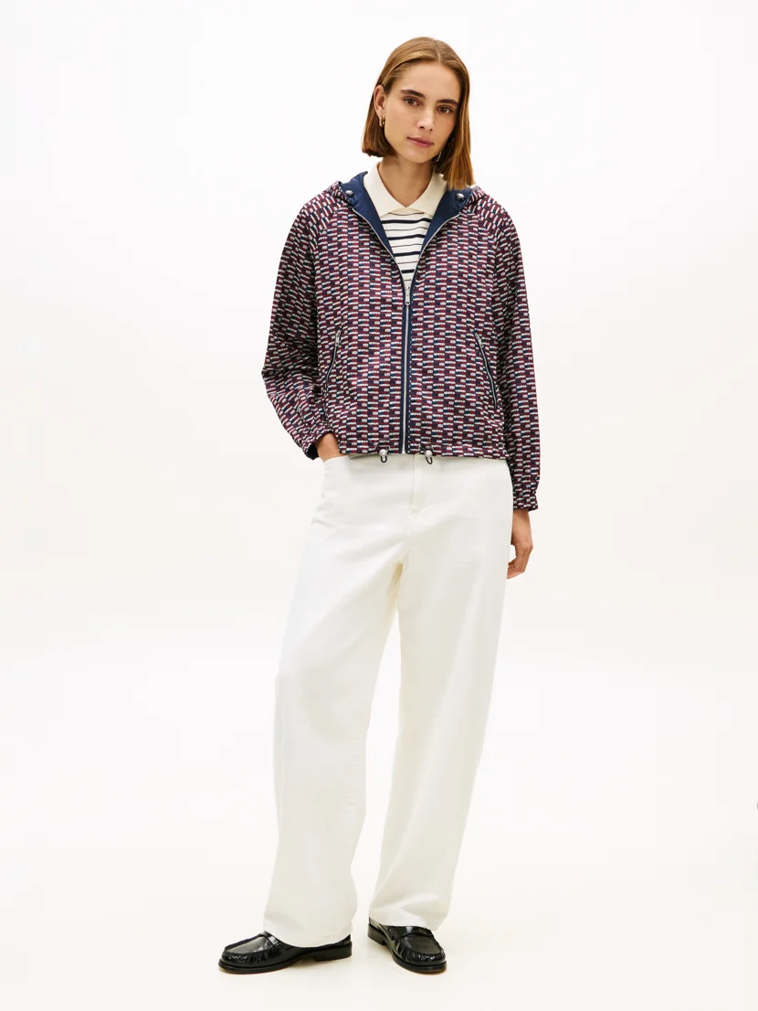 TOMMY HILFIGER Áo Khoác Nữ Tay Dài Im Rev Check Windbreaker