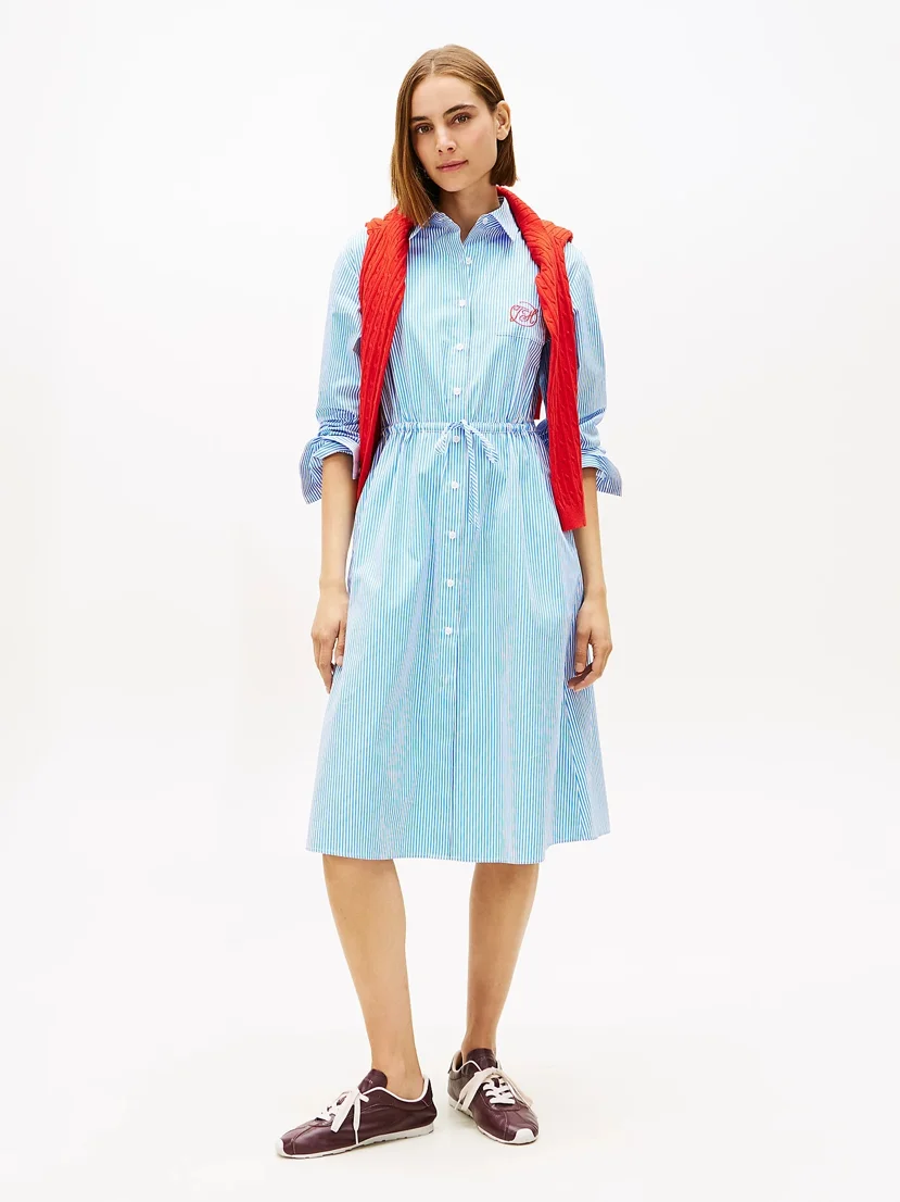 TOMMY HILFIGER Đầm Nữ Reg Banker Stripe Shirt Dress
