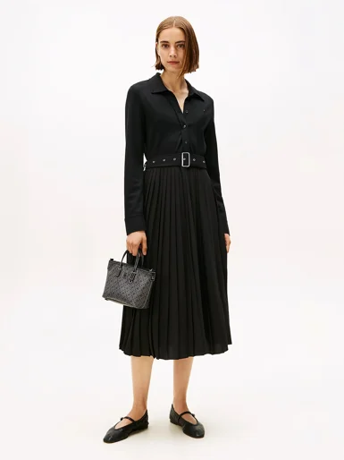 TOMMY HILFIGER Đầm Nữ Itlck Mix Media Polo Dress LS