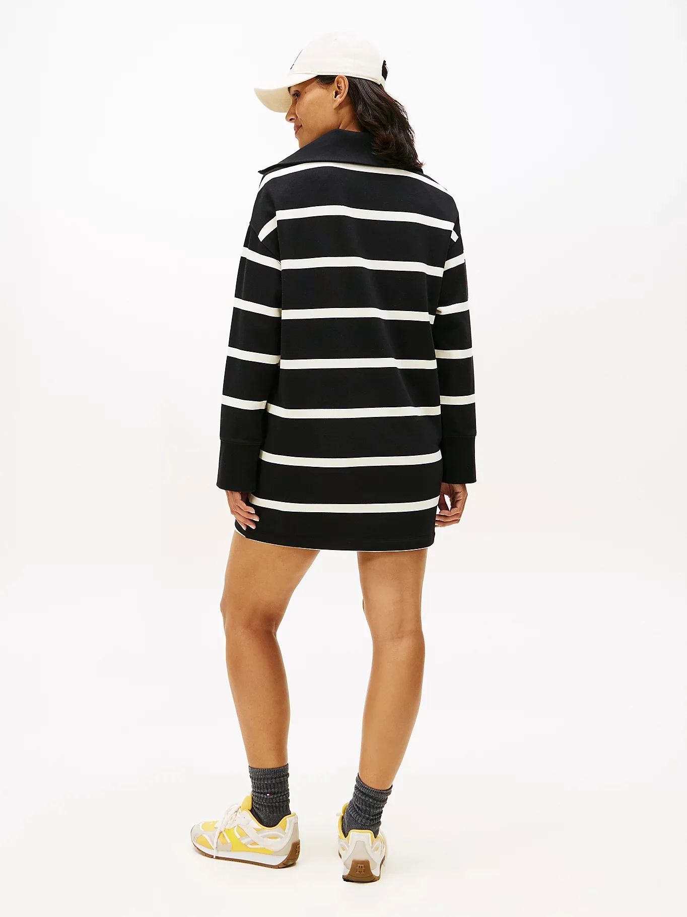TOMMY HILFIGER Đầm Nữ TH Script 1/2 Zip Terry Dress