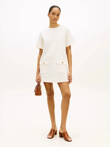 TOMMY HILFIGER Đầm Nữ Gold Button Mini Dress