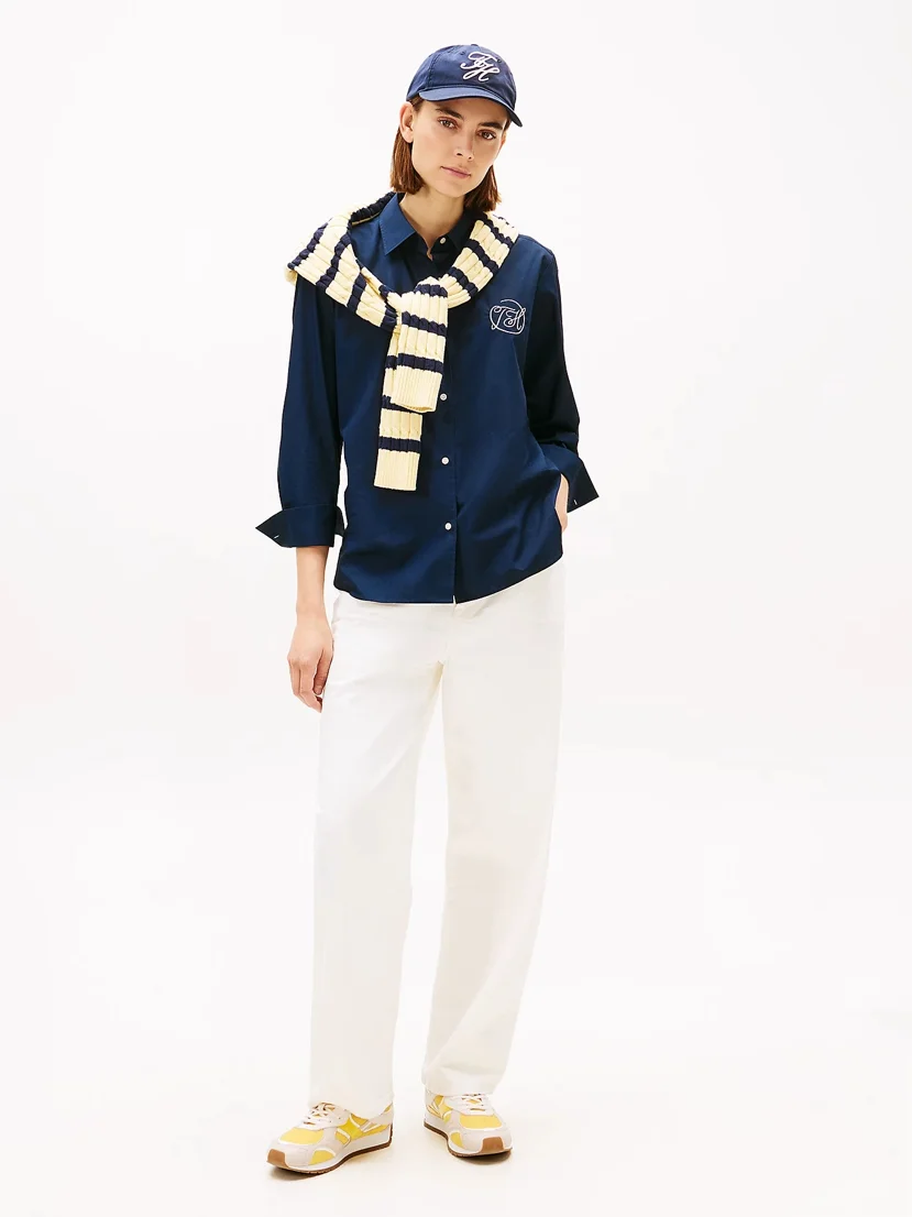 TOMMY HILFIGER Áo Sơ Mi Nữ Tay Dài Im AF Ess Popln Easy Fit Shirt