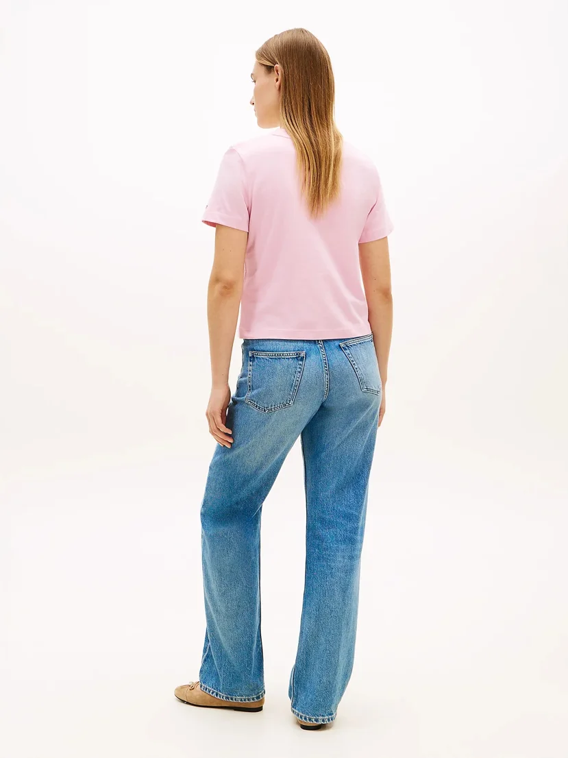 TOMMY HILFIGER Áo Thun Nữ Tay Ngắn Im Lurex Vsity Reg C-Nk SS Tee