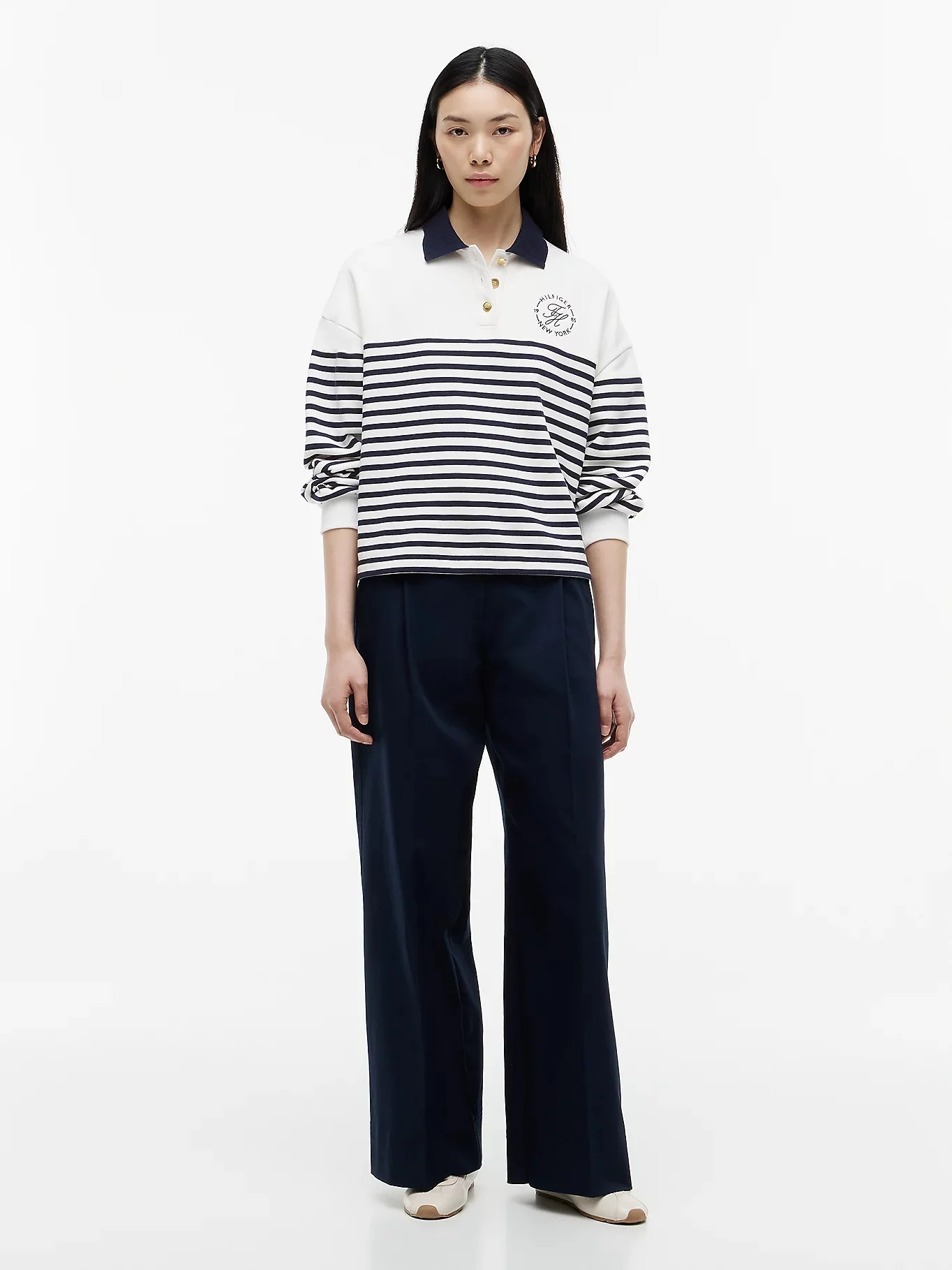 TOMMY HILFIGER Áo Sweatshirt Nữ Tay Dài TH Roundal Collar Swtsht