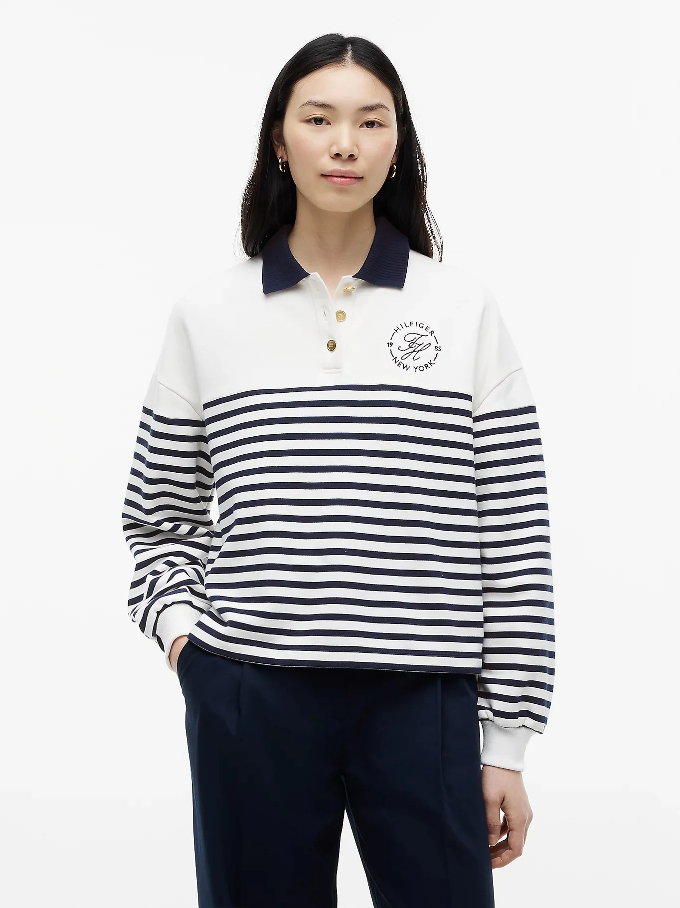 TOMMY HILFIGER Áo Sweatshirt Nữ Tay Dài TH Roundal Collar Swtsht