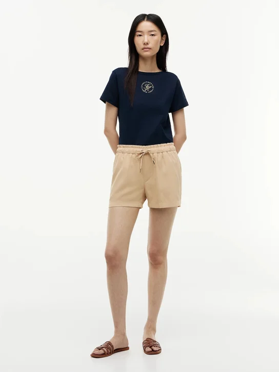 TOMMY HILFIGER Áo Thun Nữ Tay Ngắn Lurex Rndl Reg Boat-Nk SS Tee