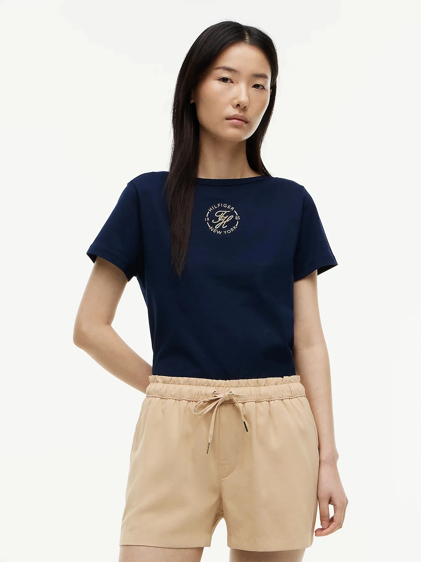 TOMMY HILFIGER Áo Thun Nữ Tay Ngắn Lurex Rndl Reg Boat-Nk SS Tee