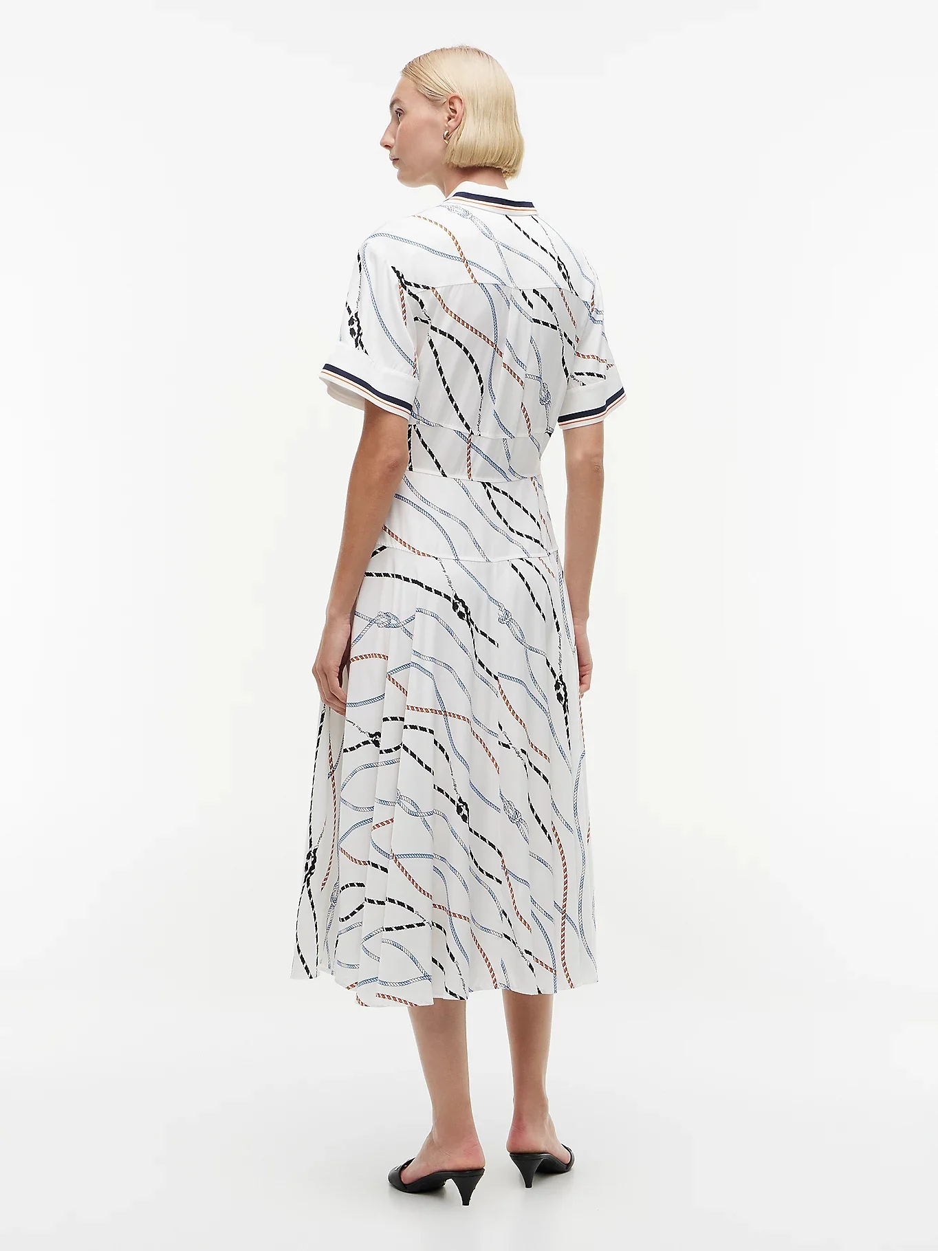 TOMMY HILFIGER Đầm Nữ Vis Twill Rope Midi SS Dress