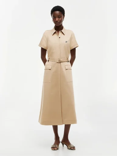 TOMMY HILFIGER Đầm Nữ Chino Utility Midi SS Dress