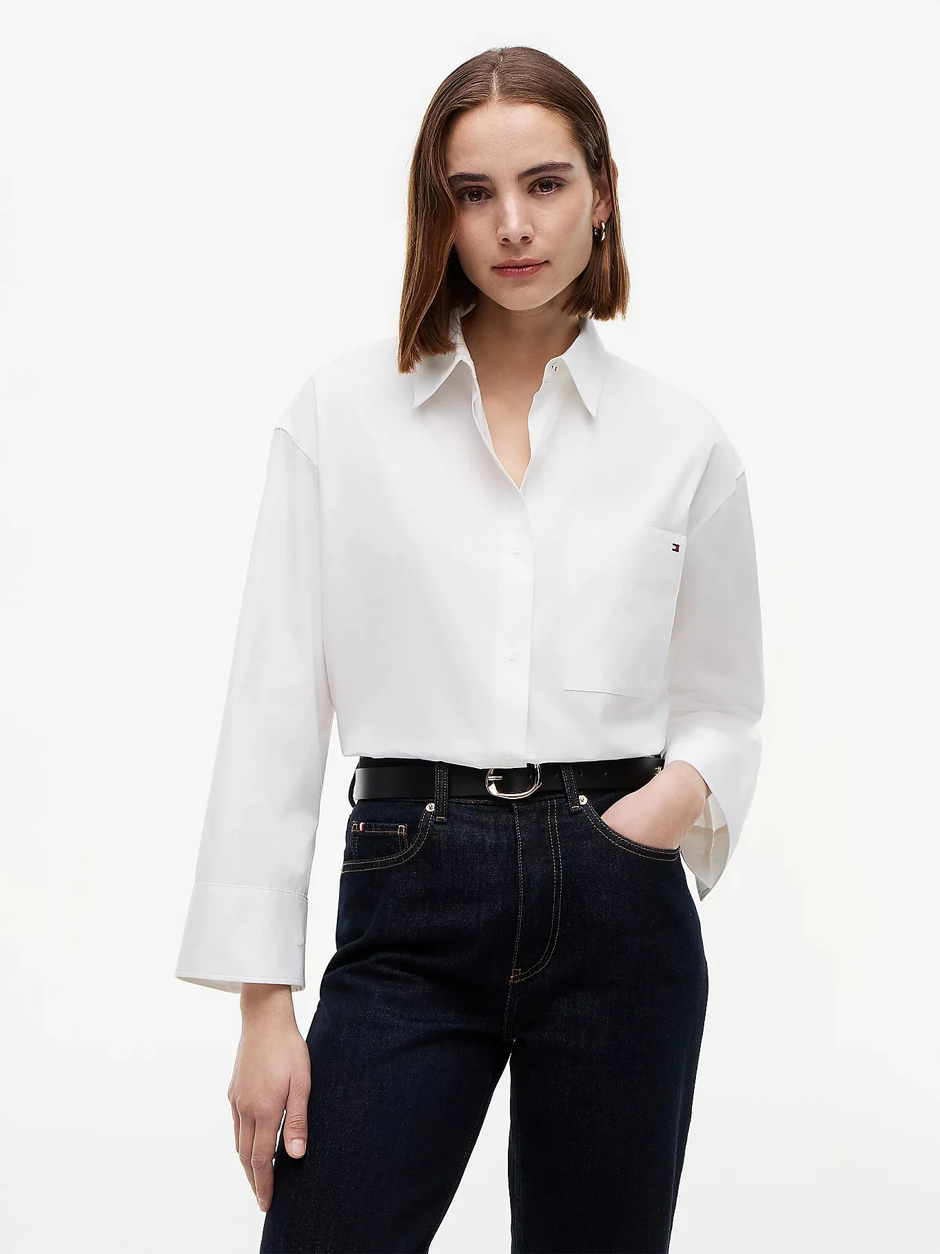 TOMMY HILFIGER Áo Sơ Mi Nữ Tay Dài Modern Reg Poplin LS Shirt