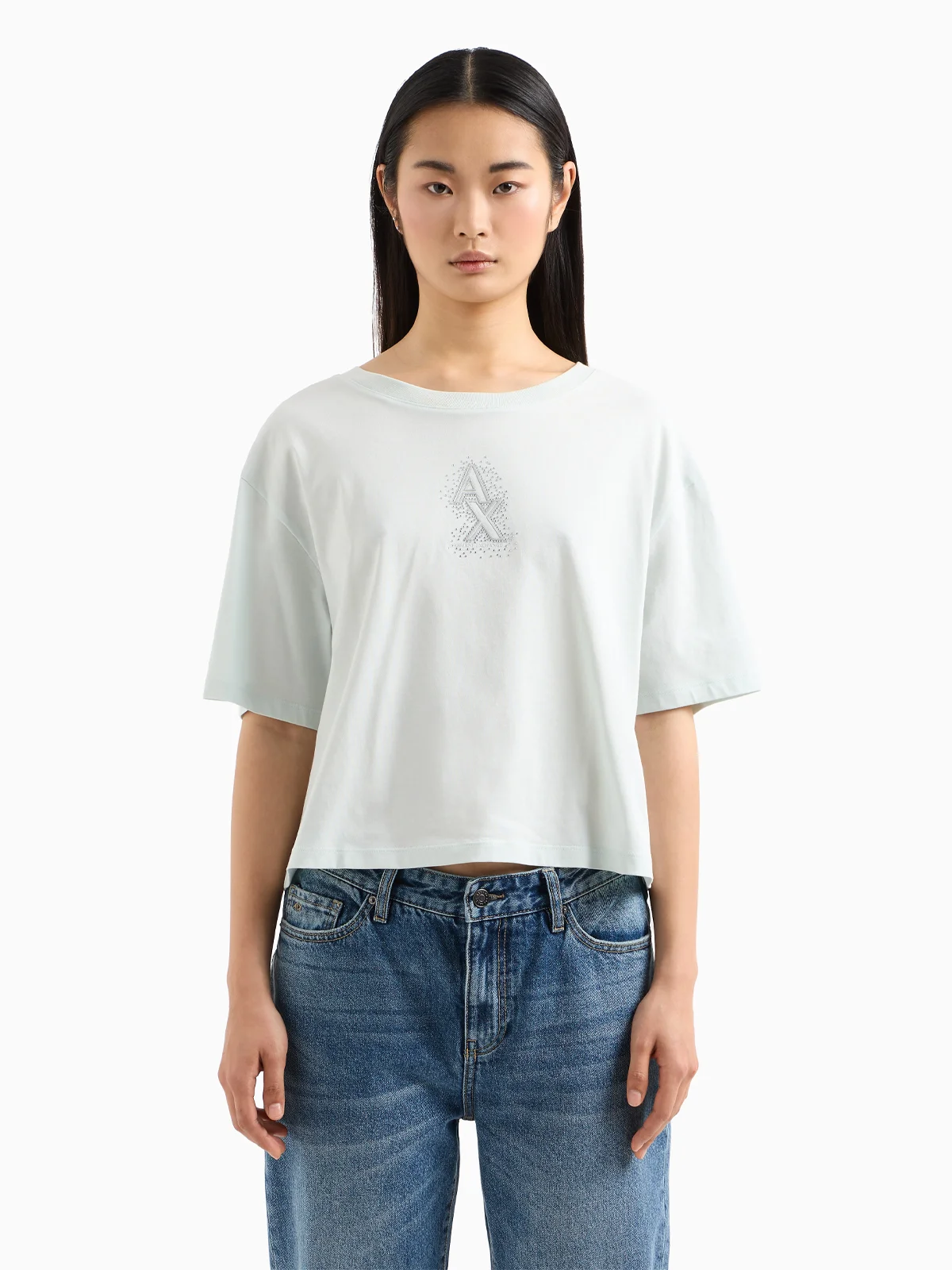 ARMANI EXCHANGE Áo Thun Nữ Crop Fit