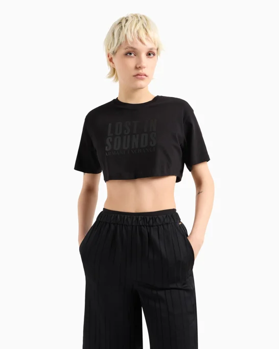 ARMANI EXCHANGE Áo Thun Nữ Crop Fit